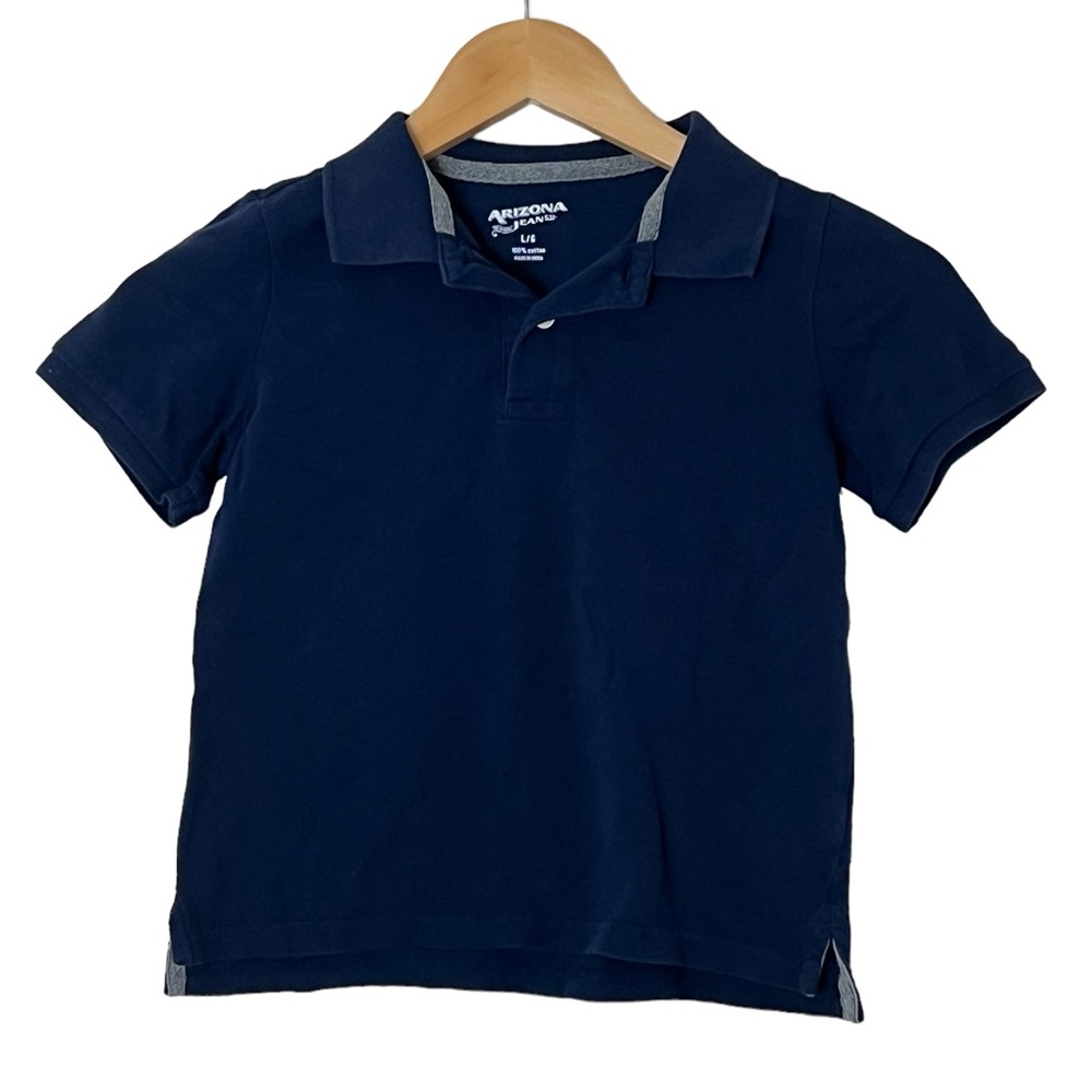 Arizona Jeans | Navy Classic short sleeve cotton polo shirt kid’s size 6